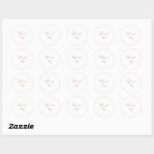 Eenvoudige Elegant Roos Gold Wedding Envelope-zege Ronde Sticker (Vel)