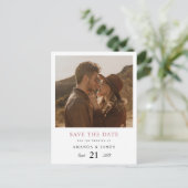 Eenvoudige Elegant Roos Gouden Foto Sla de Datum o Uitnodiging Briefkaart (Staand voorkant)