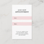 Eenvoudige Elegant Roos White Beauty Appointing Afsprakenkaartje (Voorkant)