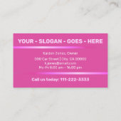 Eenvoudige Elegant Roze Auto Service Auto Detailin Visitekaartje (Achterkant)