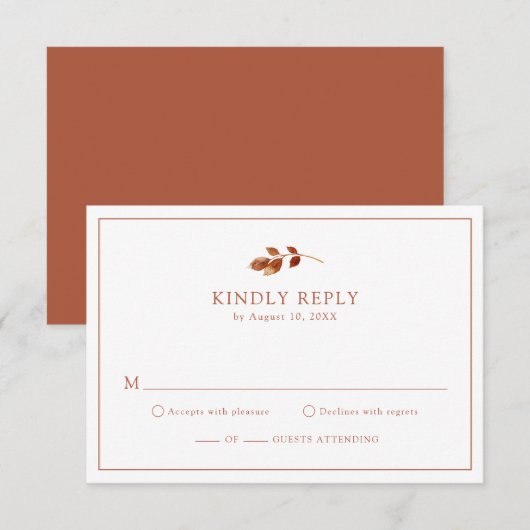 Eenvoudige Elegant RSVP-kaarten RSVP Kaartje (Voorkant / Achterkant)