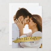 Eenvoudige Elegant Rustic Gold Save the Date Photo (Voorkant / Achterkant)