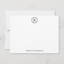 Eenvoudige Elegant Rustieke Moderne Krans Monogram