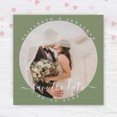 Eenvoudige Elegant Sage Green Couple Photo Wedding Save The Date