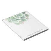 Eenvoudige Elegant Sage Green Waterverf Succulent Notitieblok (Schuin)