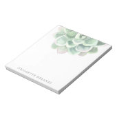 Eenvoudige Elegant Sage Green Waterverf Succulent Notitieblok (Linkerzijde)