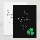 Eenvoudige Elegant Saint Patricks Day Shamrock Bedankkaart (Voorkant / Achterkant)