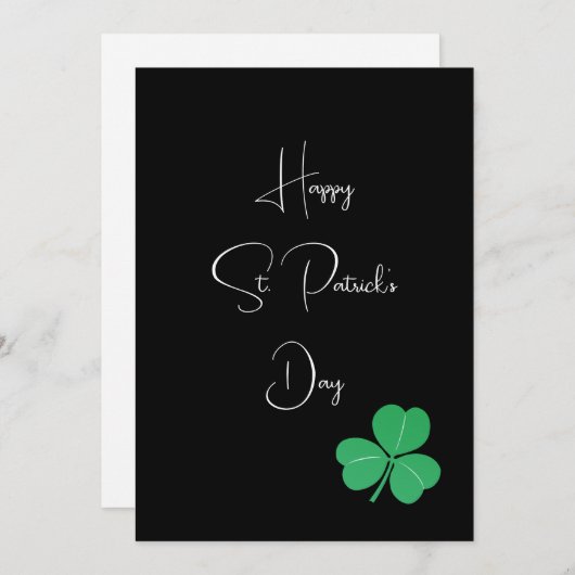 Eenvoudige Elegant Saint Patricks Day Shamrock Bedankkaart (Voorkant / Achterkant)