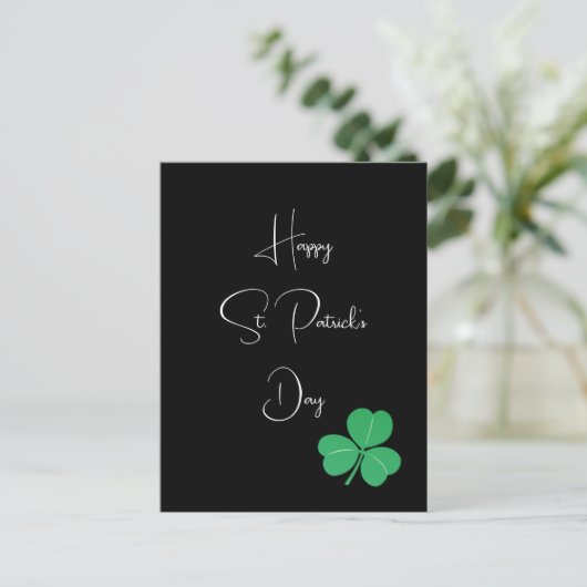 Eenvoudige Elegant Saint Patricks Day Shamrock Briefkaart (Staand voorkant)