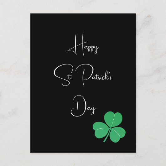 Eenvoudige Elegant Saint Patricks Day Shamrock Briefkaart (Voorkant)