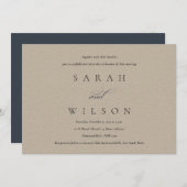 Eenvoudige Elegant Script Black Kraft Wedding Invi Bedankkaart (Voorkant / Achterkant)