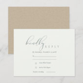 Eenvoudige Elegant Script Black & White Wedding RS Informatiekaartje (Voorkant / Achterkant)