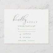 Eenvoudige Elegant Script Black & White Wedding RS Informatiekaartje (Voorkant)