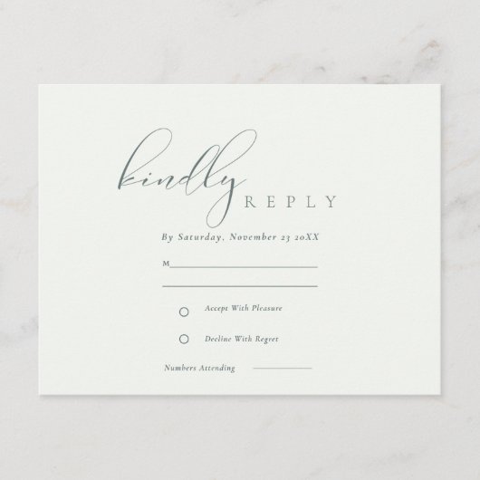 Eenvoudige Elegant Script Black & White Wedding RS Informatiekaartje (Voorkant)