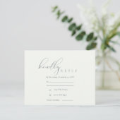 Eenvoudige Elegant Script Black & White Wedding RS Informatiekaartje (Staand voorkant)