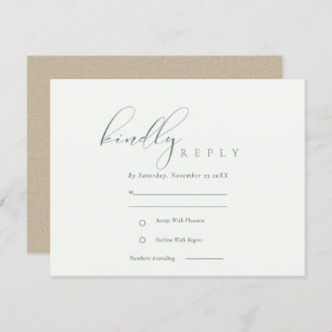 Eenvoudige Elegant Script Black & White Wedding RS Informatiekaartje