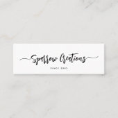 Eenvoudige Elegant Script Calligraphy Mini Mini Visitekaartje (Voorkant)