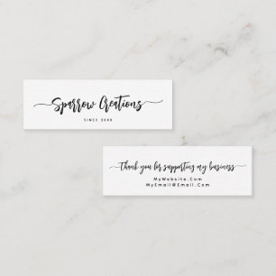 Eenvoudige Elegant Script Calligraphy Mini Visitekaartje