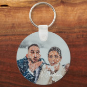 Eenvoudige Elegant Script Couple-foto Sleutelhanger (Voorkant)