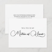 Eenvoudige Elegant Script Matron of Honor Voorstel Notitiekaartje (Voorkant / Achterkant)