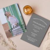 Eenvoudige Elegant Script Photo Afstuderen Invitat RSVP Kaartje