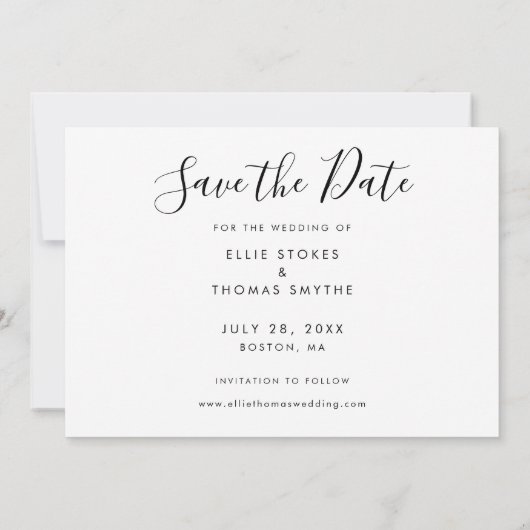 Eenvoudige elegant Script Photo Collage Save The Date (Achterkant)
