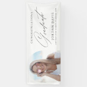 Eenvoudige Elegant Script Photo Graduparty Spandoek (Verticaal)