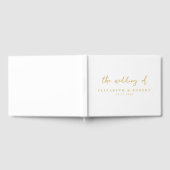 Eenvoudige Elegant Script Sage White Gold Wedding Gastenboek (Volledig)