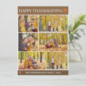 Eenvoudige Elegant Script Thanksgiving familie 6 f Feestdagenkaart (Staand voorkant)