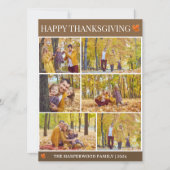 Eenvoudige Elegant Script Thanksgiving familie 6 f Feestdagenkaart (Voorkant)