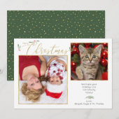 Eenvoudige Elegant Script Typografie 2-foto Feestdagenkaart (Voorkant / Achterkant)