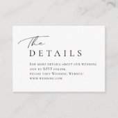 Eenvoudige Elegant script-typografie Weddenschap D Informatiekaartje (Voorkant)