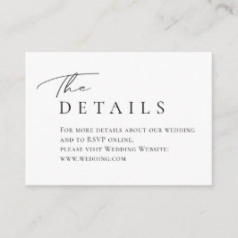 Eenvoudige Elegant script-typografie Weddenschap D Informatiekaartje