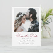 Eenvoudige Elegant Script Verloving Foto Save The Date (Staand voorkant)