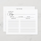 Eenvoudige Elegant Script Vrijgezellenfeest Recipe (Voorkant / Achterkant)