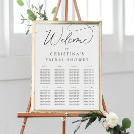 Eenvoudige Elegant Script Welcome & Seating Chart Poster