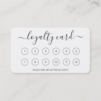 Eenvoudige Elegant Script White Loyalty Kaart