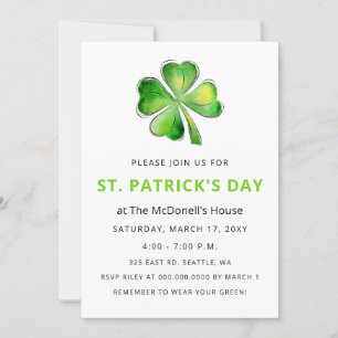 Eenvoudige Elegant Shamrock St Patricks Day Kaart