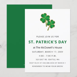 Eenvoudige Elegant Shamrock St Patricks Day Kaart