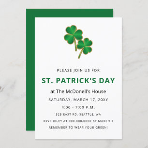 Eenvoudige Elegant Shamrock St Patricks Day Kaart