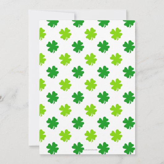 Eenvoudige Elegant Shamrock St Patricks Day Kaart (Achterkant)