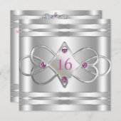 Eenvoudige Elegant Silver Invite Kaart (Voorkant / Achterkant)