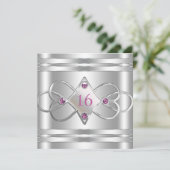 Eenvoudige Elegant Silver Invite Kaart (Staand voorkant)