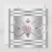 Eenvoudige Elegant Silver Invite Kaart (Voorkant)