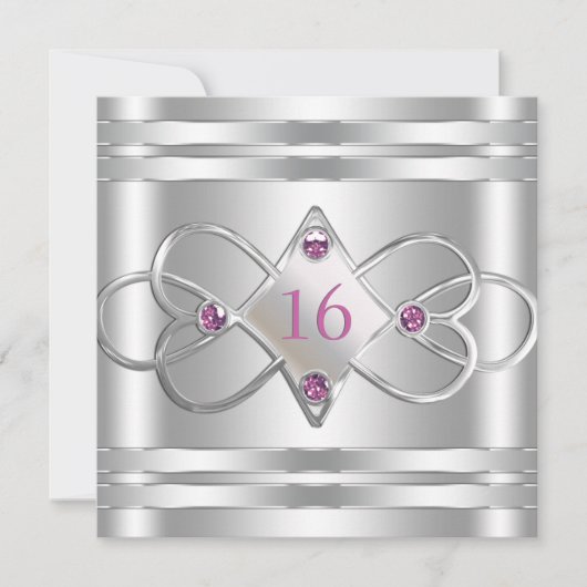 Eenvoudige Elegant Silver Invite Kaart (Voorkant)