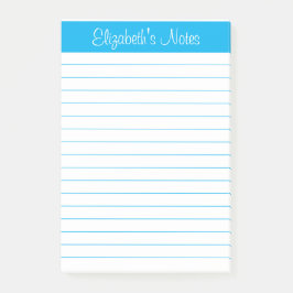 Eenvoudige Elegant Sky Blue-naam op maat Post-it® Notes