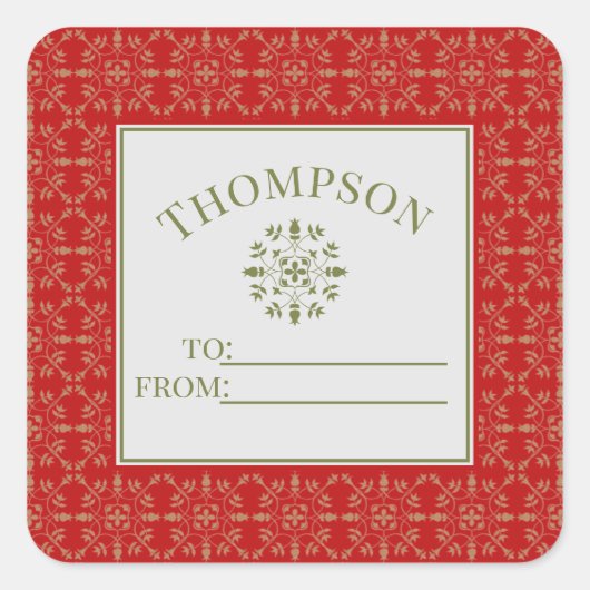 Eenvoudige Elegant Snowflake Classic Holiday van Vierkante Sticker (Voorkant)