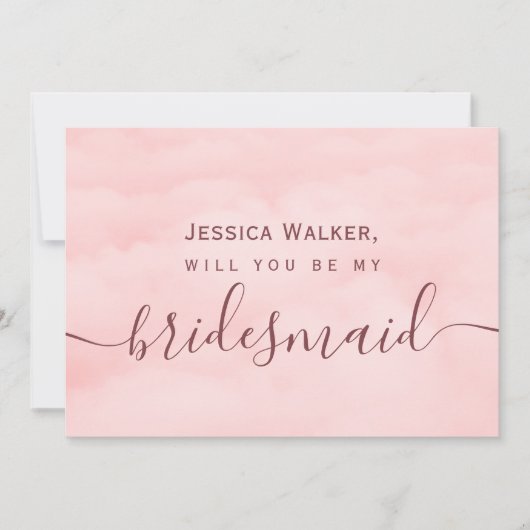 Eenvoudige Elegant Soft Cloud mijn bruidsmeisje Kaart (Voorkant)