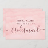 Eenvoudige Elegant Soft Cloud mijn bruidsmeisje Kaart (Voorkant / Achterkant)