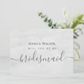 Eenvoudige Elegant Soft Cloud mijn bruidsmeisje Kaart (Staand voorkant)